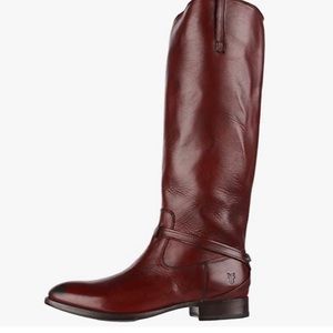 Frye “Lindsay” Plate Boots Burnt Red, western style, knee